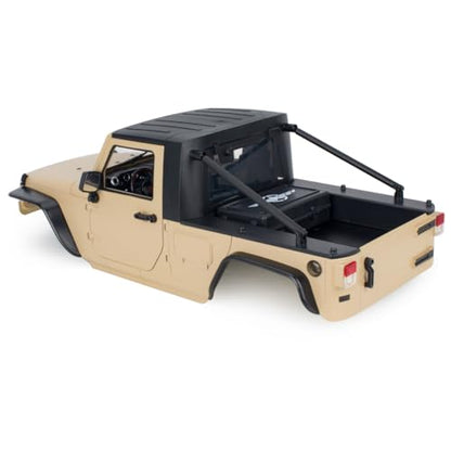 313mm Wheelbase Hard Plastic Pickup Body Shell Unassembled Kit for 1/10 RC Crawler Car Axial SCX10 90046 Jeep Wrangler (Desert Yellow) - color: Desert Yellow