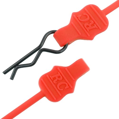 1.0mm RC Cars Body Clips with Pull Tabs for Universal 1/14 1/16 1/18 SCX24 Remote Control Car Compatible with Redcat HPI Himoto HSP Exceed Truck Buggy(10 Pieces,Red) - color: Red