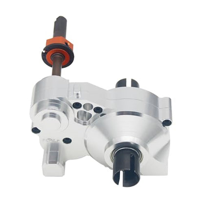 CNC Metal Differential Diff.Gear Box Case Assembly Kit (Silver) | for 1/5 Hpi Rofun Baha Km Rovan Baja 5B 5T 5Sc Truck Rc Car Parts - color: Silver