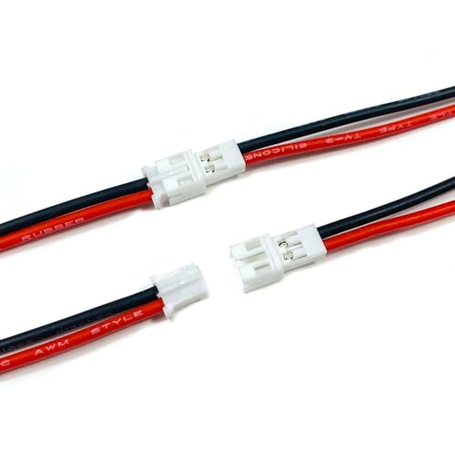 10Pairs JST-PH 2.0 2 Pin Male and Female Connector Soft Silicone Cable 10cm for Battery JJRC H36 H67 Blade Inductrix E010