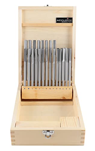 Accusize HSS Chucking Reamer Set Letter Size A to Z, 5500-SL00 | 26 Pc Set, Straight Shank, Straight Flute, Right-Hand Cut, +0.0001 to +0.0005 in Tolerance - size: Letter Size A to Z