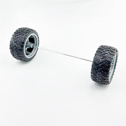 4PCS Toy Car Wheel 60mm Model Car Rubber Tire Wheel with Metal Shaft Axles for RC Car Truck DIY Model Toy Building Project (3x60mm) - style: 3x60mm