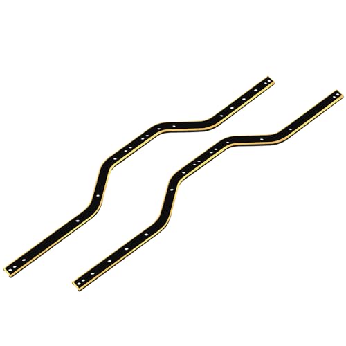 Black Coating Brass Chassis Frame Rails for 1/24 RC Crawler Axial SCX24 Upgrades (Bronco/JLU/C10/Deadbolt)