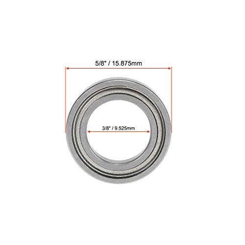 uxcell R1038ZZ Deep Groove Ball Bearing 3/8-inchx5/8-inchx5/32-inch Shielded Z2 Lever Bearings 10pcs - size: 3/8"x5/8"x5/32"