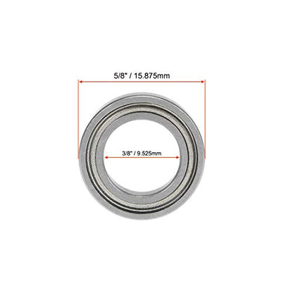 uxcell R1038ZZ Deep Groove Ball Bearing 3/8-inchx5/8-inchx5/32-inch Shielded Z2 Lever Bearings 10pcs - size: 3/8"x5/8"x5/32"