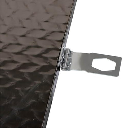 Silscvtt 20 * 12 * 9.6 Inch Black Aluminum Diamond Plate Tool Box with Key Locks - Durable Pickup Truck Toolbox