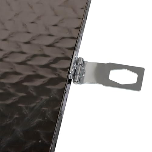 Silscvtt 20 * 12 * 9.6 Inch Black Aluminum Diamond Plate Tool Box with Key Locks - Durable Pickup Truck Toolbox