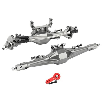 CNC Metal Front and Rear Straight Complete Axle for 1/10 Axial SCX10 II 90046 90047 RC Crawler Car New Upgrade Parts (Titanium) - color: Titanium