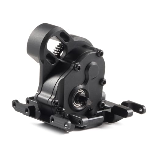 21% Overdrive MR24 Billet Transmission with Delrin Skid Plate for SCX24 Custom Build Brushless 1/24 RC Crawler Comp Rigs (Black) - color: Black