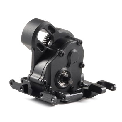 21% Overdrive MR24 Billet Transmission with Delrin Skid Plate for SCX24 Custom Build Brushless 1/24 RC Crawler Comp Rigs (Black) - color: Black