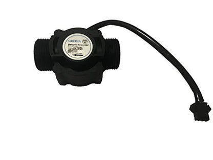 Digital LCD Display Quantitative Controller Water Control + 3/4" Hall Effect Flow Sensor Flowmeter - size: G3/4" male thread