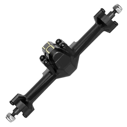 Aluminum Front & Rear Axle Set Upgrades Part with Diff Covers, Steering Link,Gear,Brass Rear Hub Weight for 1/30 Axial SCX30 RC Crawler Upgrades (Black)