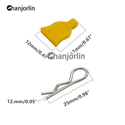 12 Pcs RC Car Universal RC Body Clips with Pull Tabs Car Clips R Clips Compatible with 1/8 1/10 1/12 RC On Road Car Crawler Truck Buggy Shell Replacement Parts TT02 Axial SCX10 (Yellow) - color: Yellow
