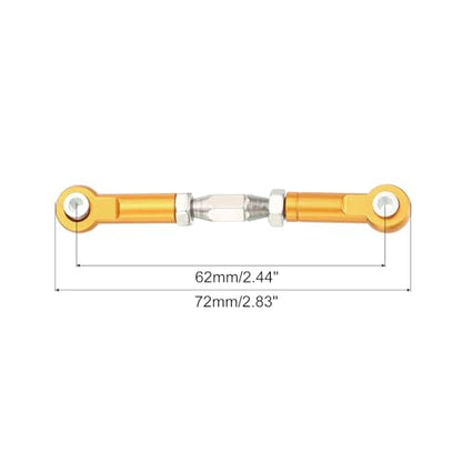 MECCANIXITY 1 Pcs Steering Servo Turnbuckle Rod RC Aluminum Alloy Linkages for HSP 1/10 94123 On-Road RC Car (Gold, 62mm) - color: Gold