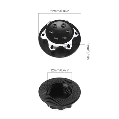 4Pcs RC Car 17mm Hex Wheel Nut Anti-Dust Cover Nut Replacement Fit for 1/8 RC Car Model RC Off-Road Truck Compatible with Redcat Compatible with E-Revo, Black - color: Black