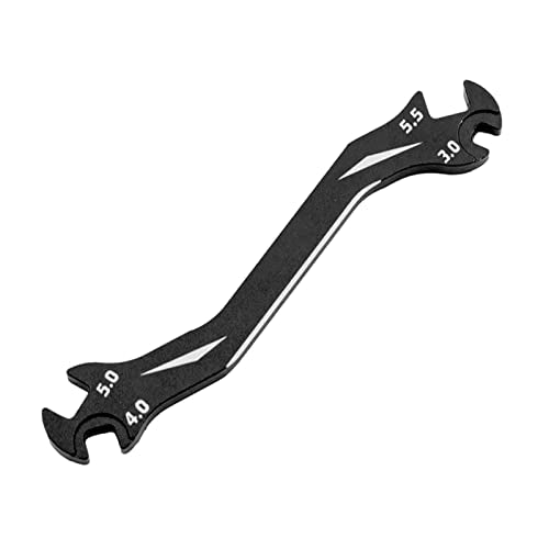 POCREATION Remote Control Car Model Tool, Alloy Spanner, 4 in 1 Multi Turnbuckle Wrench for 1/10 RC Cars, Portable Maintenance Tool (Black) - color: Black