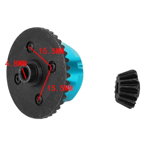 Metal Differential Gear Set for Tamiya TT-02 TT-02B TT02 TT02B 1/10 RC Toys Car Upgrade Parts (Blue) - color: Blue