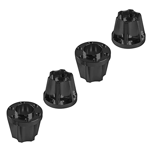 Metal RC 12mm Wheel Hex Hub Extension Combiner Compatible with 1.9/2.2inch Wheel Rim Axial SCX10 Traxxas TRX4 D90 1/10 RC Crawler (18mm, Black) - color: Black, size: 18mm