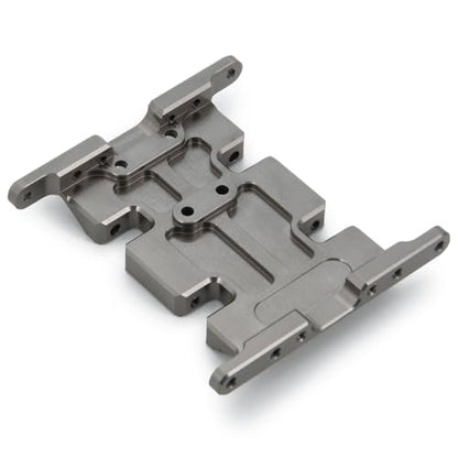 RC Car Aluminum Alloy Center Transmission Skid Plate Mount Gearbox Mount Base Compatible with Axial SCX10 90047 Wrangler 1/10 RC Crawler Car Upgraded Parts (Titanium) - color: Titanium