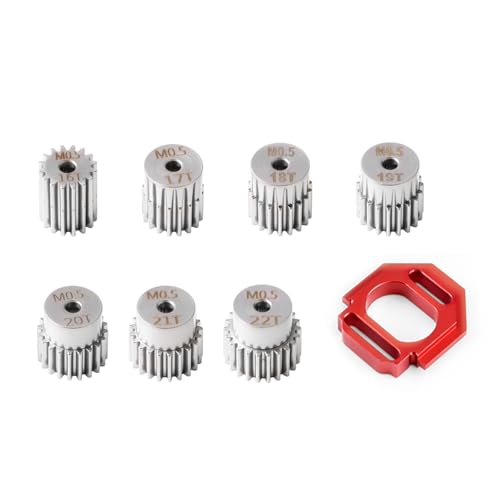 GLOBACT Chrome Steel 0.5M 16-22T Pinion Gear & Motor Mount for ARRMA Grom | Heavy Duty Axles, Replace #6852, 1/10 RC Truck Drive Shafts Upgrade Parts