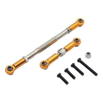 Front Rear Drive Shaft for WPL C14 B1 B14 B16 B24 B26 Steering Tie Rod Set for 1/16 rc Car Crawler Part 2pcs Metal Linkage Servo Link(Yellow) - color: Yellow