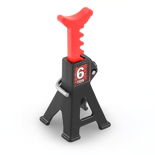4pcs 1/24 RC Scale Metal Mini Toy Jack Stands for Simulation Compatible with 1/18 and 1/24 RC Crawler Cars SCX24, AX24, TRX4M, FCX24 (Black) - color: Black