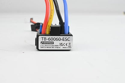 Waterproof Brushed 60A ESC Electronic Speed Controller for 1/10 Traxxas HPI Redcat Tamiya RC Truck, Buggy, Short Course Truck and Rock Crawler