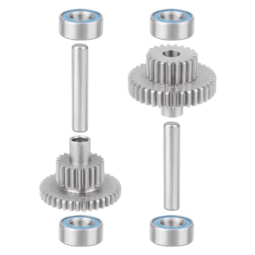 1/18 Stainless Steel Transmission Gear Set Compatible with 1/18 RC Crawler TRX-4M Bronco/Defender/F-150 Upgrades(9.7:1)