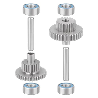 1/18 Stainless Steel Transmission Gear Set Compatible with 1/18 RC Crawler TRX-4M Bronco/Defender/F-150 Upgrades(9.7:1)