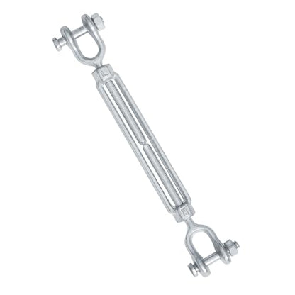 1/4" Jaw Jaw Turnbuckle Galvanized Jaw and Jaw Turnbuckle, Jaw Jaw Closed Body Marine Turnbuckle Jaw, 2000lbs Working Load Limit, Durable for Wire Rope Cable (1/4" x 4") - style: Jaw & Jaw-1/4 x 4