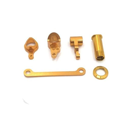 RC Car Accessories Compatible with WLtoys 144010 144001 144002 124016 124017 124018 124019 RC Car Parts Metal Upgrade 4 * 7 * 2 Bearing Steering Assembly(Yellow) - color: Yellow