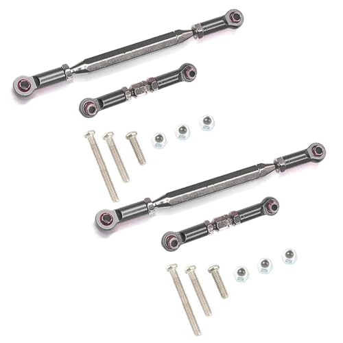 RC car Components Compatible with MN D90 D99 for MN-90 FJ-45 1/12 RC Car Parts 2X Metal Adjustable Steering Linkage Servo Link Pull Rod Turnbuckle Grey