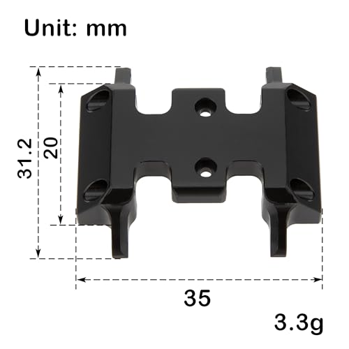MEUS RACING SCX24 Transmission Skid Plate for Axial SCX24 1/24 RC Crawler Upgrades (Delrin) - color: Delrin