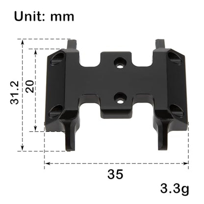 MEUS RACING SCX24 Transmission Skid Plate for Axial SCX24 1/24 RC Crawler Upgrades (Delrin) - color: Delrin