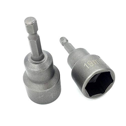 2pc Leveling Scissor rv-Jacks Socket Drill Adapter With 1/4 Quick Connect Hex Shank Tools, Works With All 3/4 or 19mm Hex Drive Jacks,Power Nut Driver Bit Set