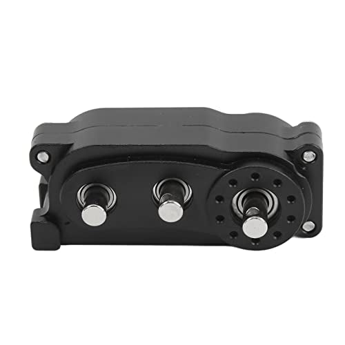 2 Speed Gearbox Transfer, CNC Machined Aluminum Alloy Transmission for 1/10 RC Crawler Climber, with Anodized Look and Fine Workmanship for SCX10 313mm Wheelbase Frame (Black) - color: Black