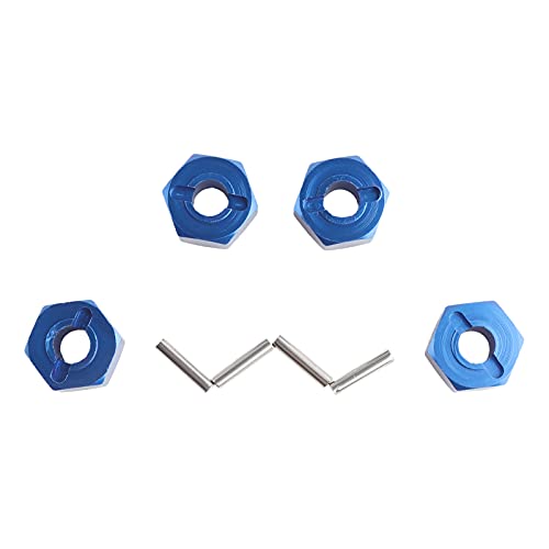 12mm Hex Wheel Hub Mount, Aluminum 7mm Thick with 2x10mm Stub Axle Pins for 1/10 Slash 4x4 & HQ 727 RC Cars Replacement Upgrade Parts (Dark Blue)(Set of 4) - color: Dark Blue