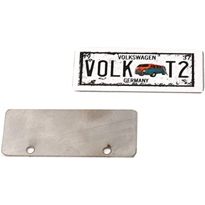 2PCS HIRCQOO Metal RC Car License Plate Decorations Accessories Compatible with Traxxas TRX-4 Tamiya CC01 Axial SCX10 D90 1/10 RC Crawler Car (VOLKT2) - style: VOLKT2