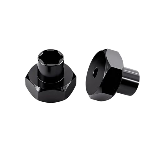4Pcs 5mm to 12mm RC Wheel Hex Adapter +10mm Offset, Aluminum Wheel Spacer Hex Hub for 1/10 & 1/24 RC Crawler Upgrade (Black)