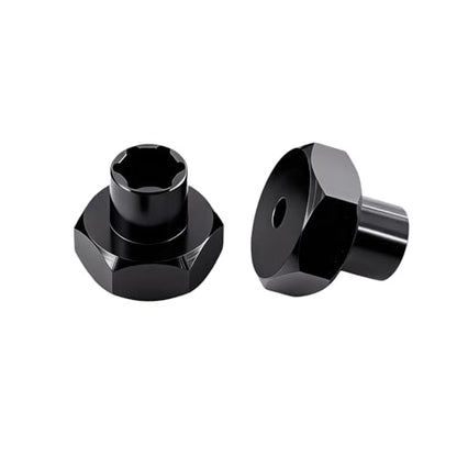 4Pcs 5mm to 12mm RC Wheel Hex Adapter +10mm Offset, Aluminum Wheel Spacer Hex Hub for 1/10 & 1/24 RC Crawler Upgrade (Black)