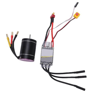 Generic Brushless Motor ESC Combo 3300KV 75A, High Speed RC Motor Set with Design for 1/10 1/8 RC Cars Boats