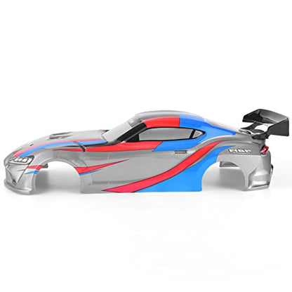 HSP RC Body Shell for HSP Redcat Exceed 1/10 Scale 4wd On Road Racing Drift RC Car with Stickers and Rear Wing Grey Blue Red
