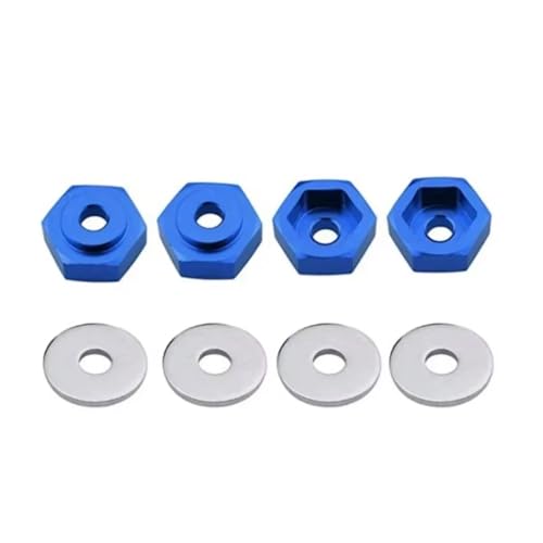 Rc Accessories For HSP 1/10 1/8 12mm To 17mm Wheel Adapter Drive Hub Combiner Hexagonal Hex Hole 6mm Parts RC Car For Buggy Monster Truck(Blue) - color: Blue