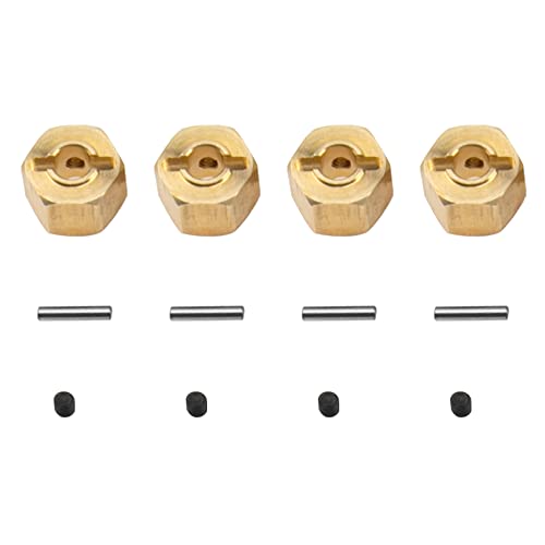 ShareGoo Brass 12mm Hex Wheel Hub Wheel Drive Hex Adapter Compatible with Axial SCX10 Wraith 90027 90046 Tamiya CC01 D90 Redcat Gen7 Gen8 1/10 RC Crawler (9mm Thickness) - size: 9mm Thickness