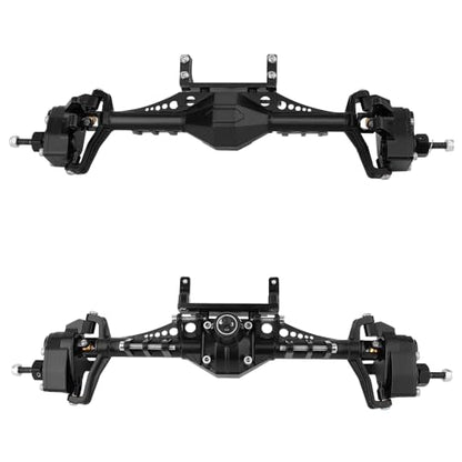Metal Front and Rear Portal Axle Completes Set with Servo Mount for Axial 1/10 RC Crawler Capra 1.9 UTB AXI03004 AXI03000T1 T2 Buggy F9 Upgrade Parts (Black) - color: Black