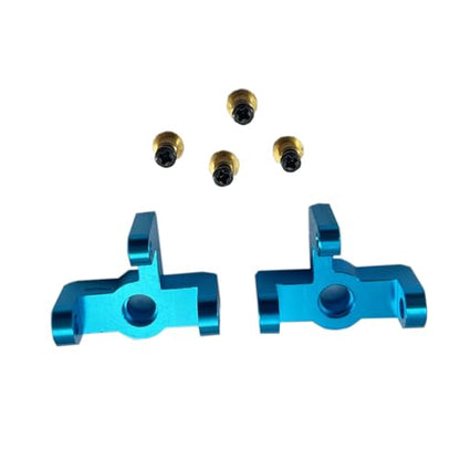 DEVMO 2pak RC Hub Carrier, RC Metal Steering Hub Carrier Knuckle Left/Right Compatible with W-ltoys 1/14 144001 RC Car(Blue)