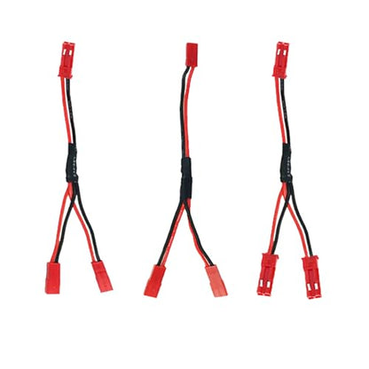 3pcs JST Plug Splitter Cable 1 JST Male Female to 2 JST Female Y Parallel Cable Harness Wire Compatible with Traxxas Cooling Fan ESC Battery Motor Roof Led Lights - color: 3pcs - 1 to 2 Sets