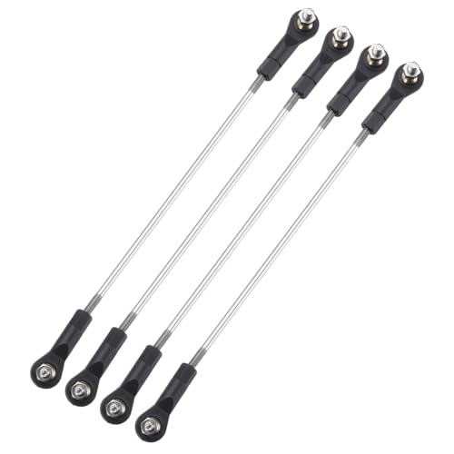 MECCANIXITY 4Pcs Adjustable Turnbuckles Camber Link, 144-154mm Turnbuckle Rod Steering Servo Linkage with M3 Ball Head Rod Ends for RC Car Replace Parts - size: 144-154mm