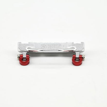 Details RC Aluminum Alloy Front Bumper with Red Shackles for Axial SCX30 Jeep Wrangler, 1/30 Scale RC Car Upgrade Part (Sliver) - color: Sliver