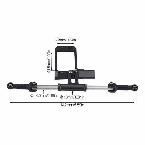 Aluminium BTA Servo Mount and Steering Link Linkage for 1/10 RC Crawler Vanquish Phoenix VS4-10 F10 Portal Axle Upgrade (Black) - color: Black